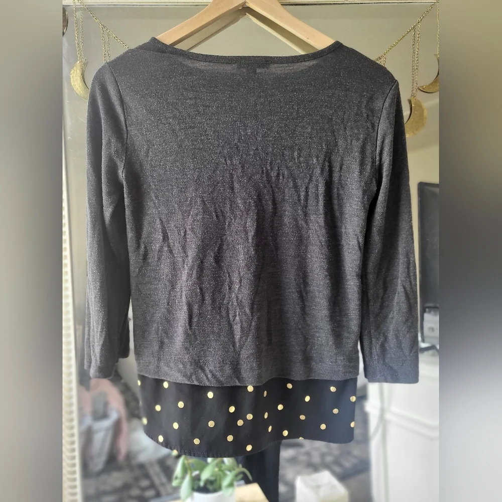 J. Crew Double Layer Top w. Metallic Dots, XS